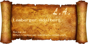 Lemberger Adalbert névjegykártya